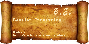 Baszler Ernesztina névjegykártya
